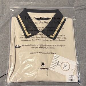 Radmor Men's Cream Douglas Polo Shirt with Black Collar - M